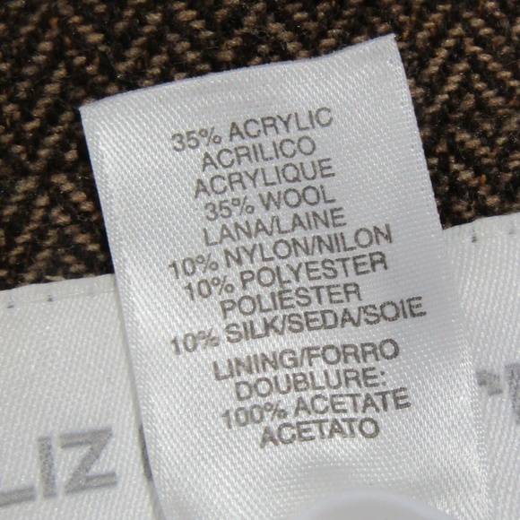 Liz Claiborne Brown Herringbone Blazer Oversized S - Picture 5 of 5